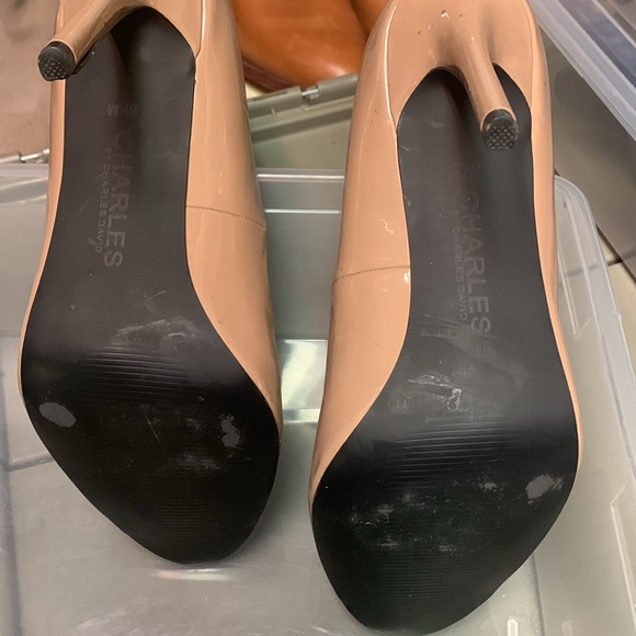 Nude Peep Toe Heels, Size 8.5 - Picture 2 of 5